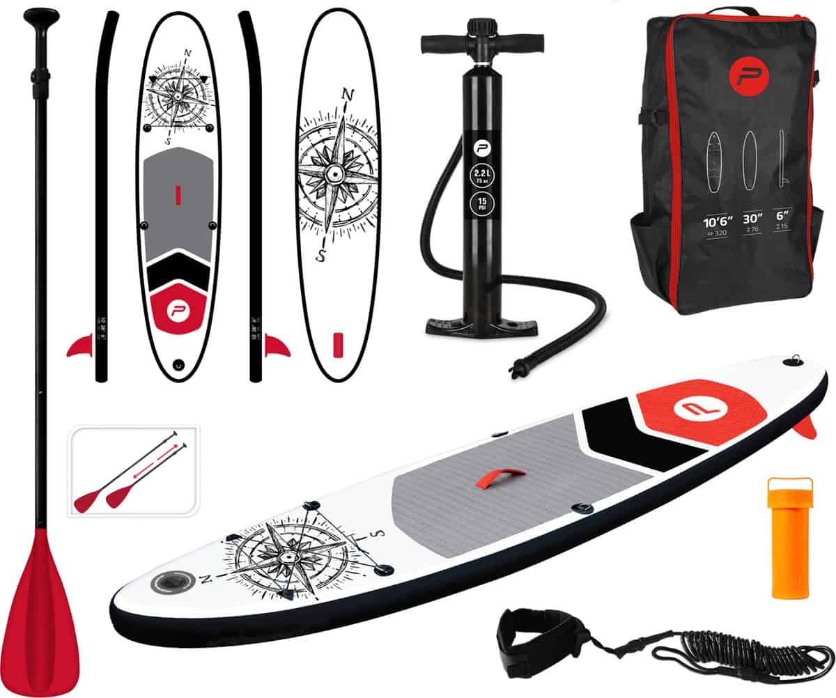 Pure4Fun SUP Board - Opblaasbaar Paddle Board - 305x71x10 cm - Kompas - Afbeelding 2