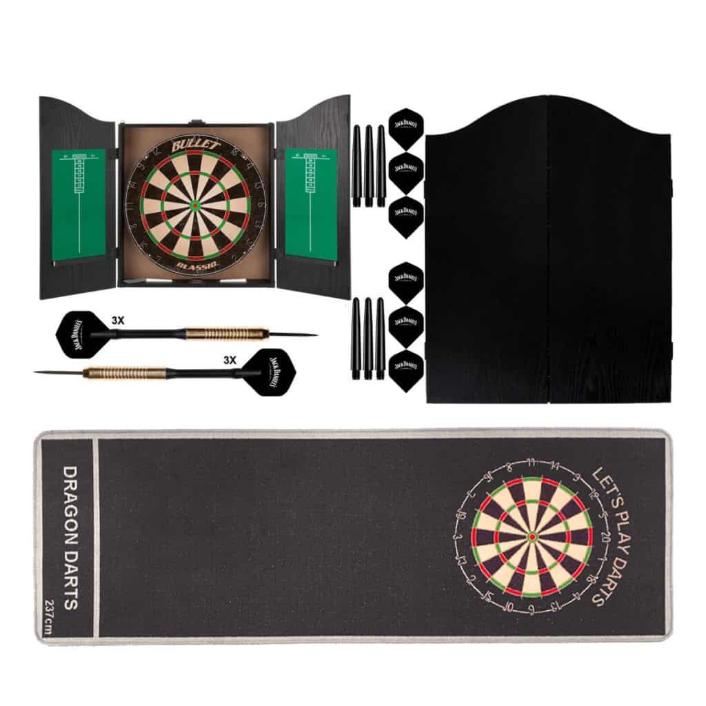 Dragon Darts Jack Daniels – dartkabinet – dartbord – dartpijlen – dartmat – kabinet – grijs