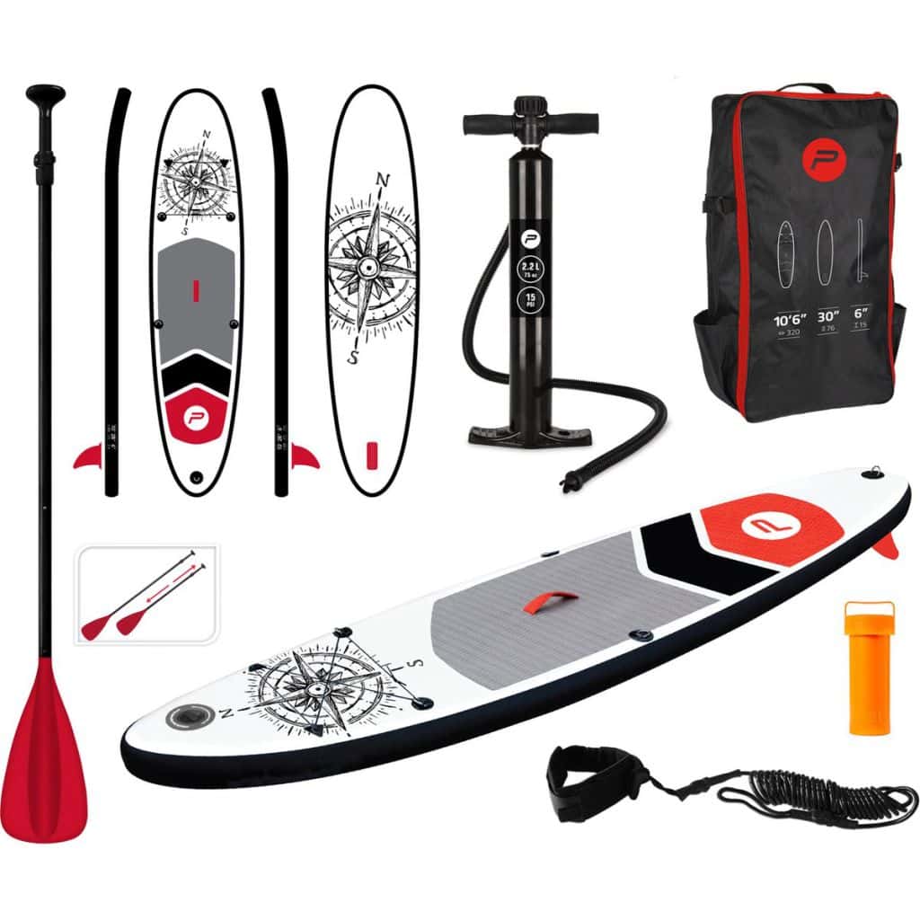 Pure4Fun SUP Board – Opblaasbaar Paddle Board – 305x71x15 cm – Kompas