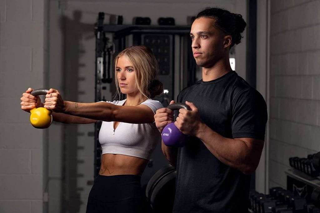 Pro Fitness Kettlebell Set – set van 3 gewichten – 2, 4 en 6 kg – Gietijzer – Opbergbox - Afbeelding 3