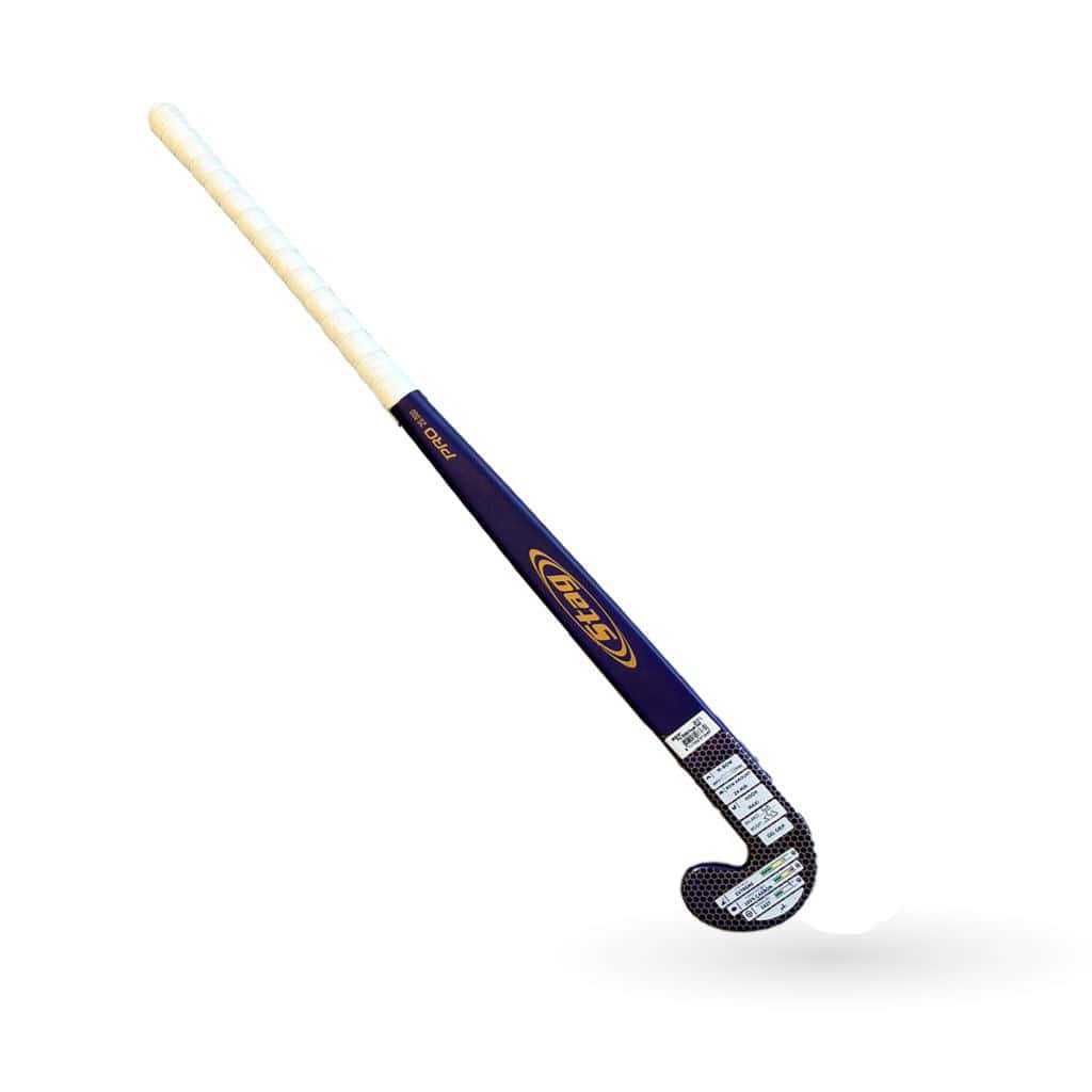 Stag Pro 25.000 Hockeystick - M-Bow - 100% Carbon - Senior - Royal/Goud - Afbeelding 2