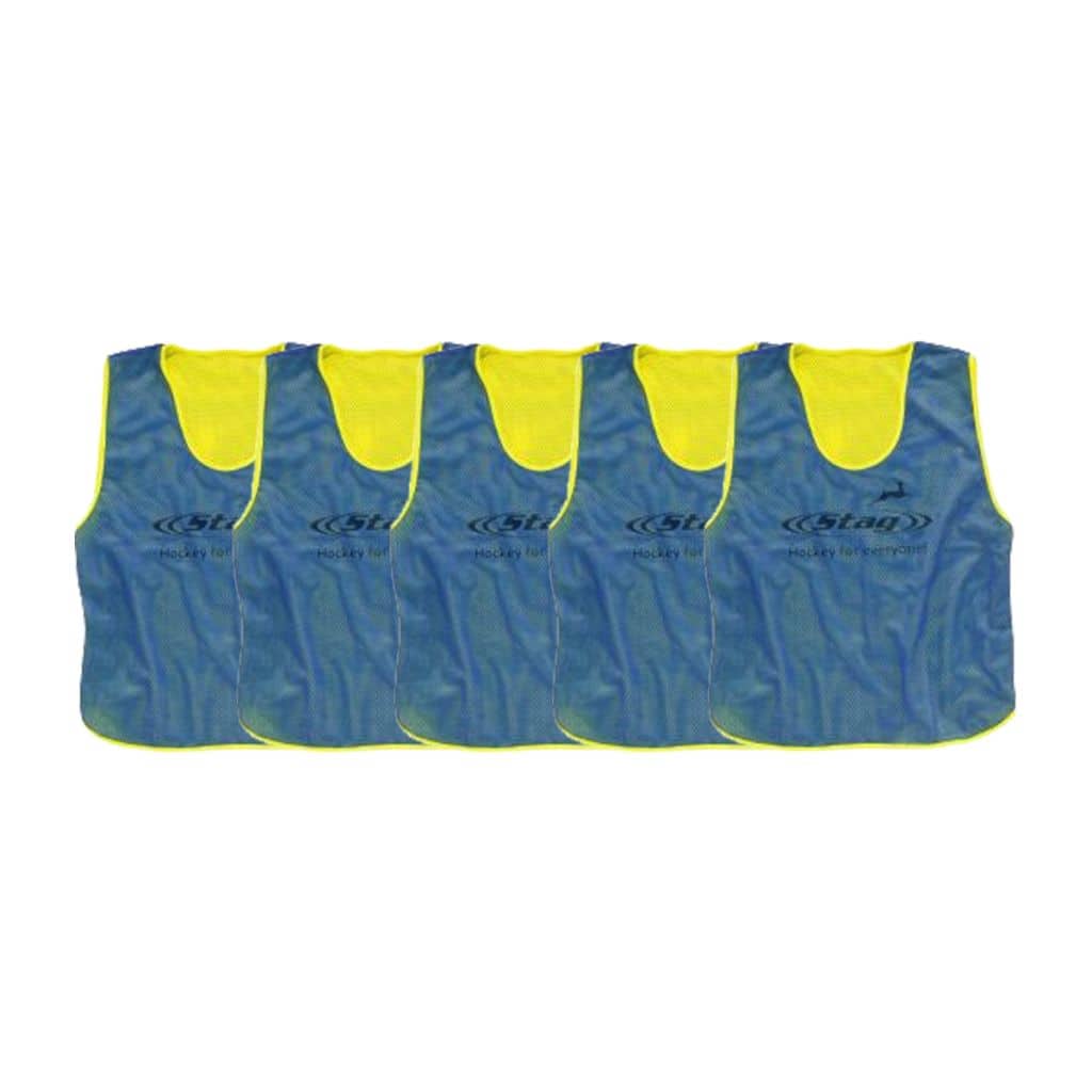 Stag Trainingshesjes - 5 stuks - Dubbelzijdig - Blauw/Geel