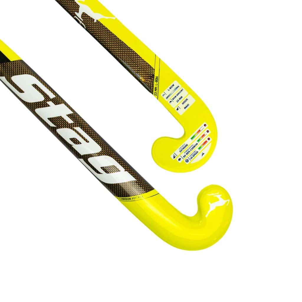 Stag Pro 7000 Hockeystick - L-Bow - 70% Carbon - Senior - Geel - Afbeelding 2