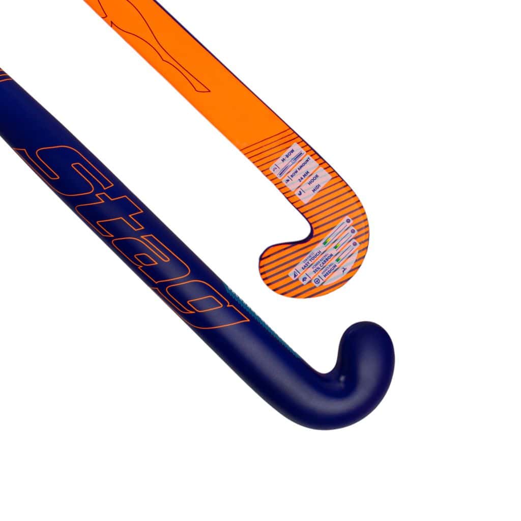 Stag Helix 2000 Hockeystick - M-Bow - 35% Carbon - Senior - Blauw/Oranje - Afbeelding 2