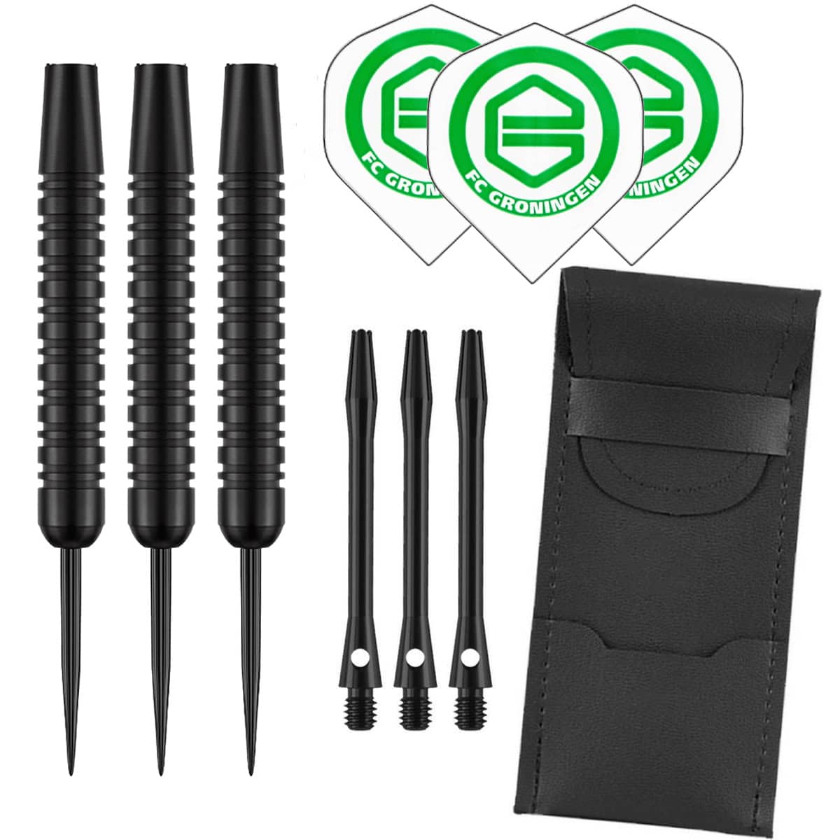 Dragon Darts Black - dartpijlen - FC Groningen - dart shafts - dart flights - 23 gram - dartspijlen