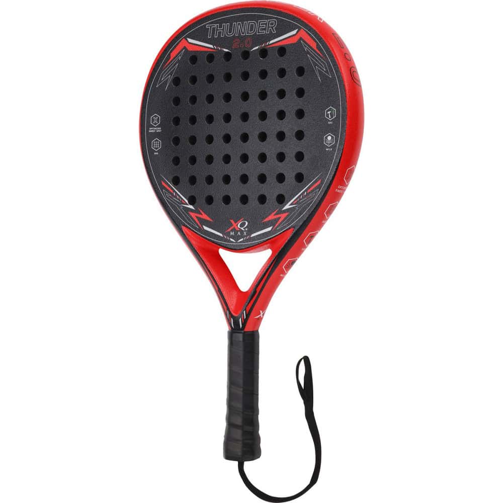 Padelracket Thunder 2.0 - Padel Racket Rond - Zwart & Rood