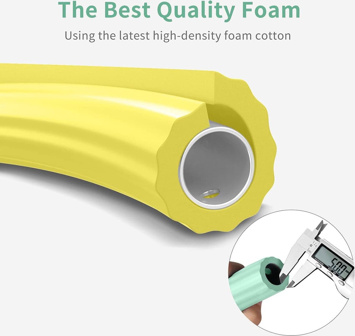 Hoelahoep - Fitness - hoelahoep met gewicht - verstelbaar 1.2kg tot 3.2kg - hula hoop fitness - geel/mint - Cadeau - Afbeelding 2