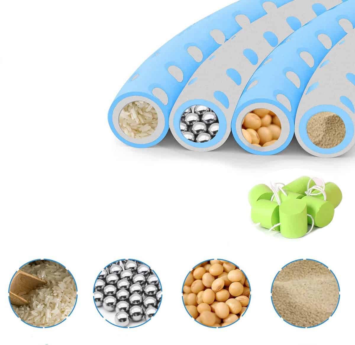 Hoelahoep - Fitness - hoelahoep met gewicht - verstelbaar 1.2kg tot 3.2kg - hula hoop fitness - aqua/grijs - Cadeau - Afbeelding 3