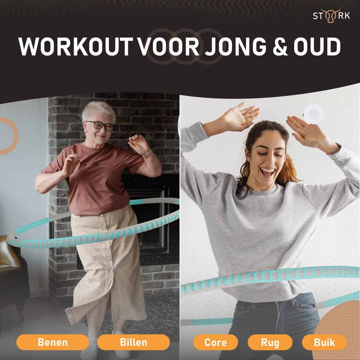 Fitness Hoelahoep - Cadeau - Sport Hoepel - Hoelahoep volwassenen - Waist Trainer - Gym - Thuis - 1-4 KG/94 cm+ gratis hoepeltas - Afbeelding 2