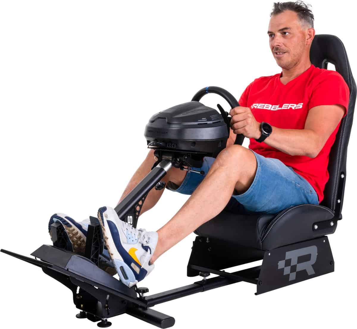 Rebblers GT Premium - F1/Rally/Racestoel - Leger Grijs - Universele Race Simulator - Geschikt voor racestuur - Gaming stoel - Afbeelding 3