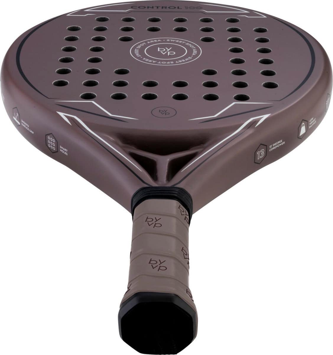 By-VP Padel Racket Control 100 - met Padel Tas en 3 Padel Ballen - Ronde vorm - Sweetspot - Geschikt voor Alle Niveaus - Afbeelding 5