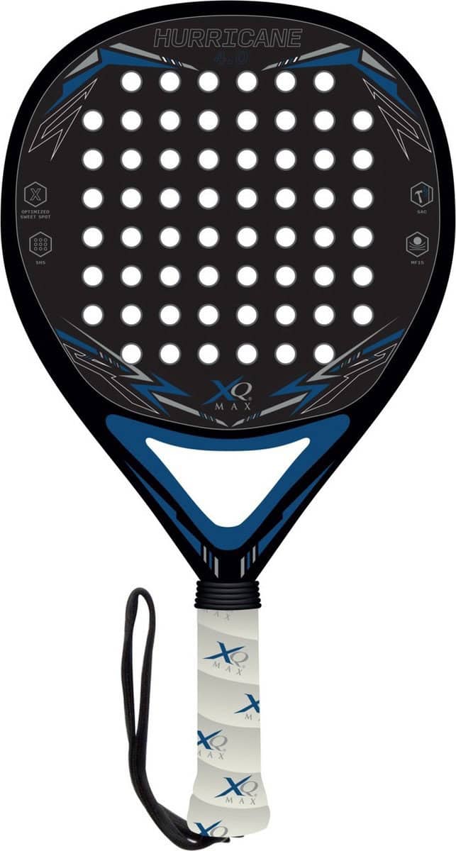 XQMax Padel Racket Carbon Zwart - met Padel Tas en 3 Padel Ballen - Lichtgewicht Padelracket - Diamant vorm - Sweetspot - Afbeelding 2