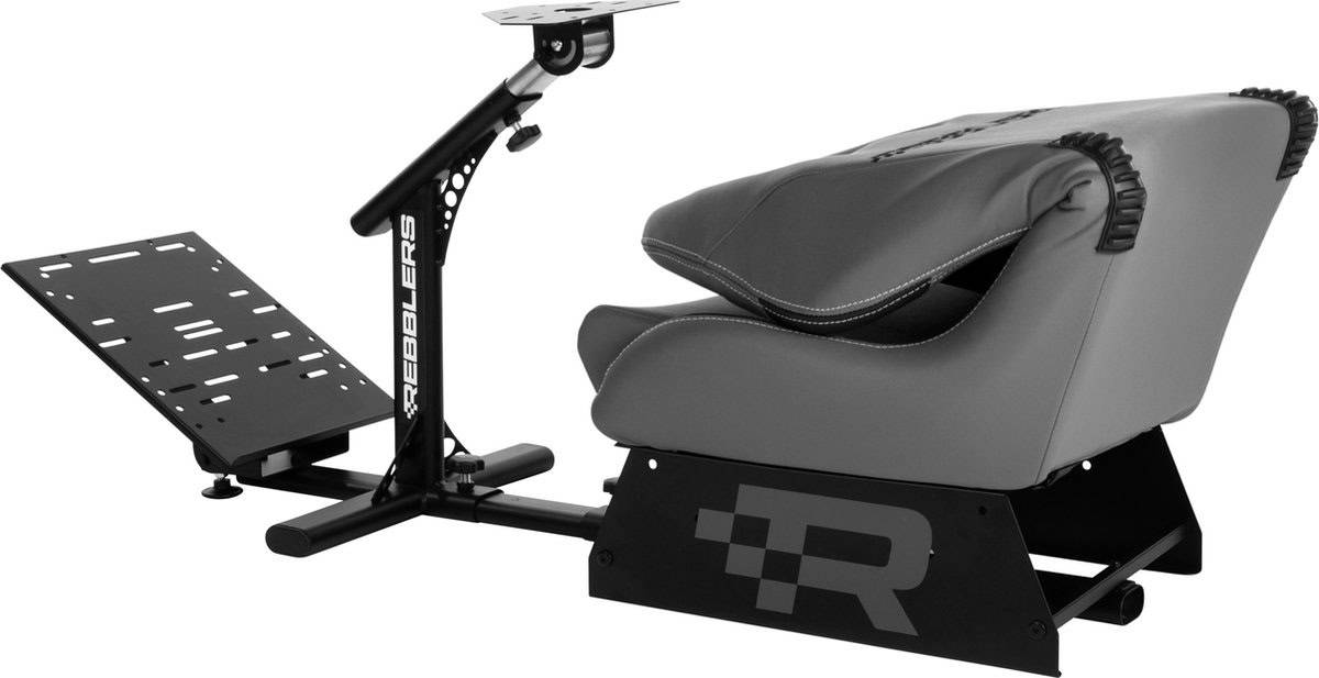 Rebblers GT Premium - F1/Rally/Racestoel - Leger Grijs - Universele Race Simulator - Geschikt voor racestuur - Gaming stoel - Verstelbaar/Inklapbaar - Gaming - Gamestoel - Afbeelding 2