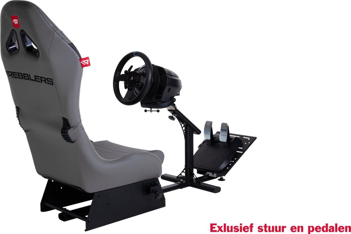 Rebblers GT Premium - F1/Rally/Racestoel - Leger Grijs - Universele Race Simulator - Geschikt voor racestuur - Gaming stoel - Verstelbaar/Inklapbaar - Gaming - Gamestoel - Afbeelding 6