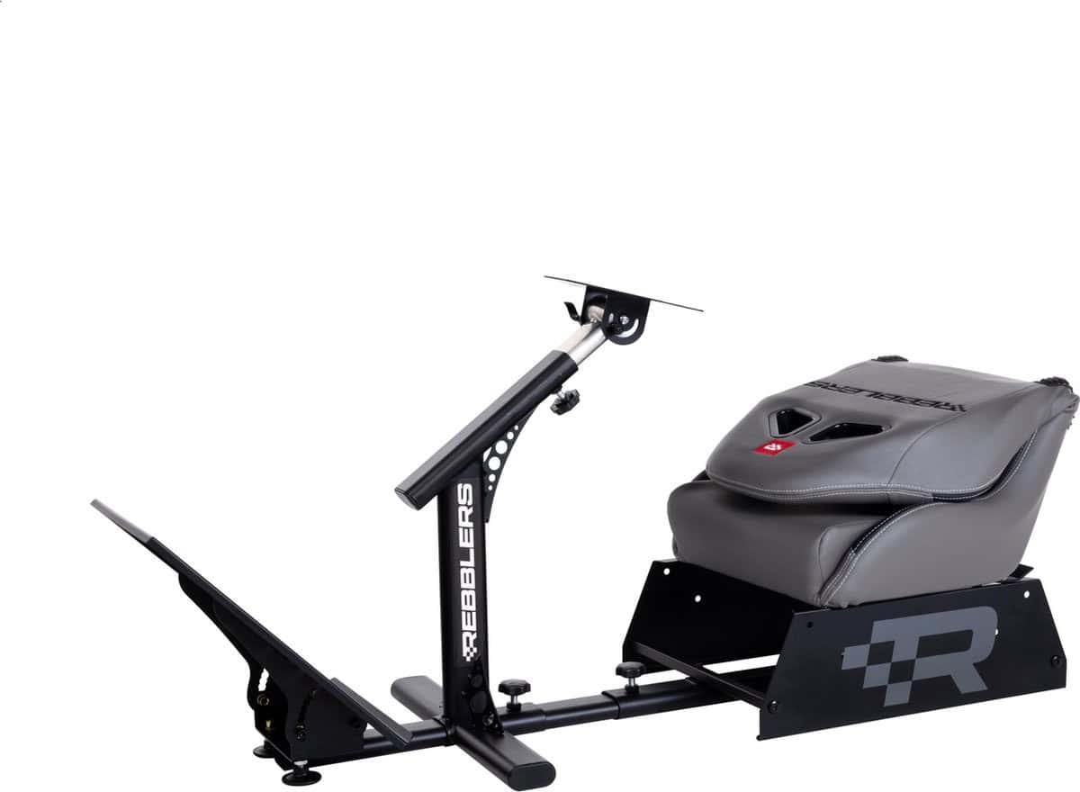 Rebblers GT Premium - F1/Rally/Racestoel - Leger Grijs - Universele Race Simulator - Geschikt voor racestuur - Gaming stoel - Verstelbaar/Inklapbaar - Gaming - Gamestoel - Afbeelding 7