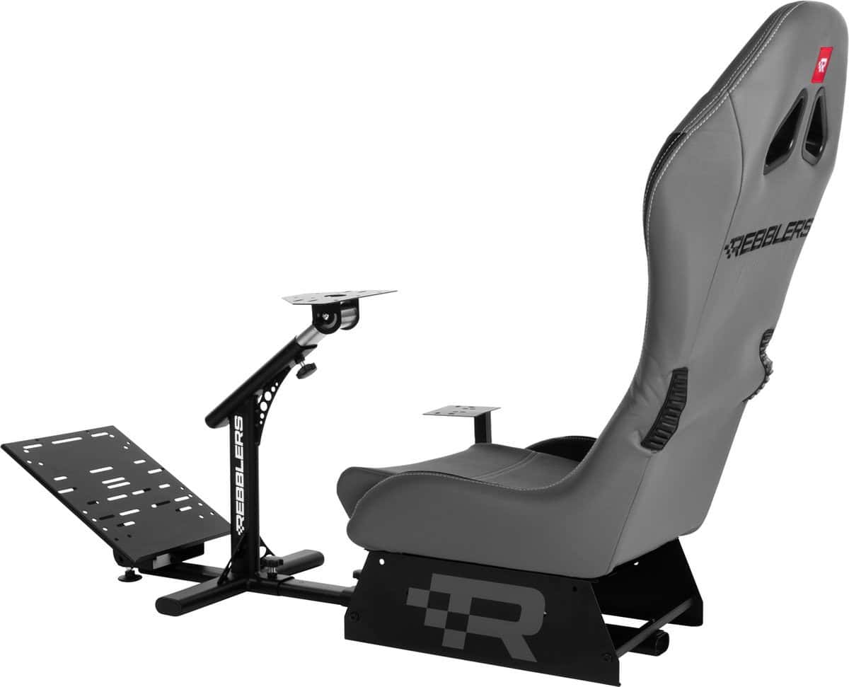 Rebblers GT Premium - F1/Rally/Racestoel - Leger Grijs - Universele Race Simulator - Geschikt voor racestuur - Gaming stoel - Verstelbaar/Inklapbaar - Gaming - Gamestoel - Afbeelding 3