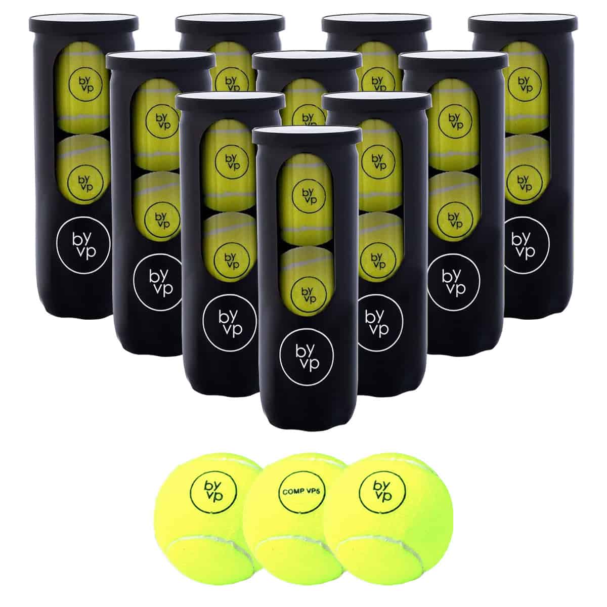 By-VP Padel Ballen - VP5 Competition - 30 Stuks - 10 Blikken - Padelballen