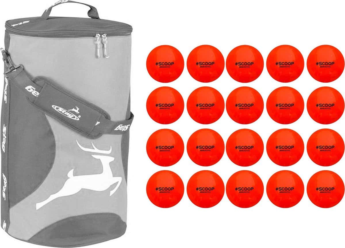 Stag Hockey Ballentas voor 36 ballen - Zwart/Grijs - Inclusief Scoop 20 Hockeyballen - Hockeybal - Oranje