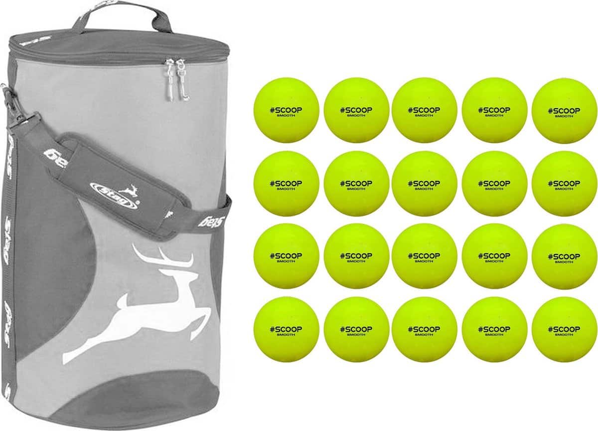 Stag Hockey Ballentas voor 36 ballen - Zwart/Grijs - Inclusief Scoop 20 Hockeyballen - Hockeybal - Geel