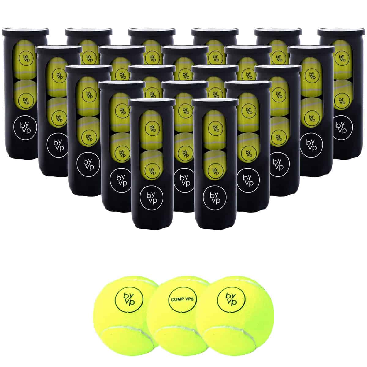 By-VP Padel Ballen - VP5 Competition - 60 Stuks - 20 Blikken - Padelballen