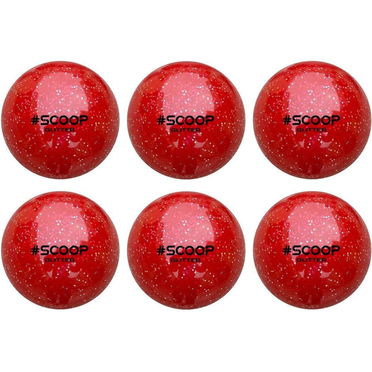 Scoop Astro Hockeybal - Standard - Red Glitter - Set van 6