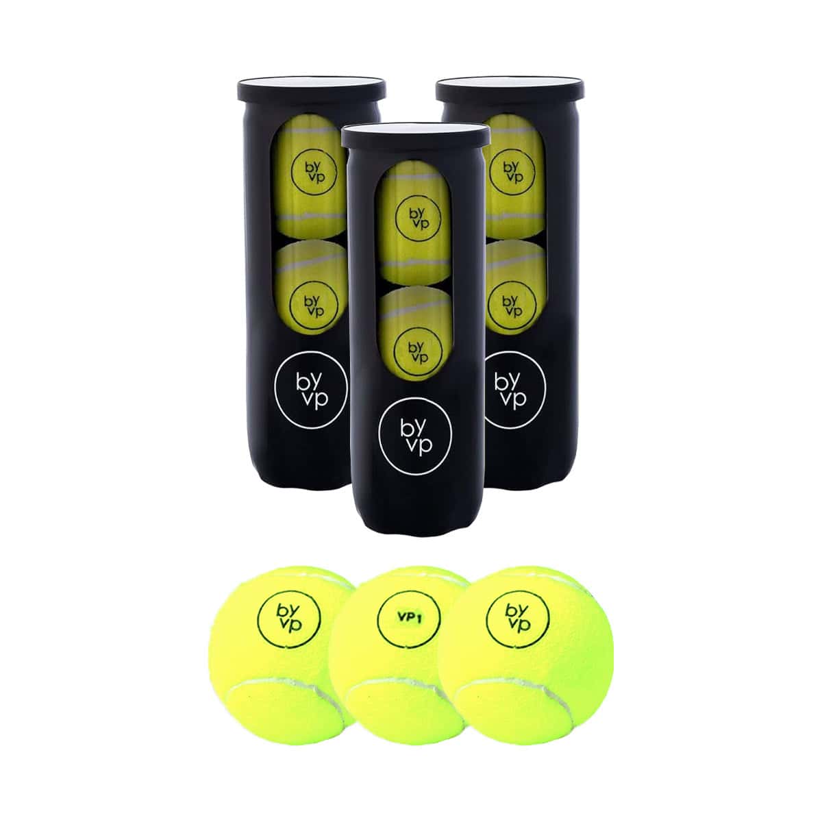 By-VP Padel Ballen - VP1 Basic - 9 Stuks - 3 Blikken - Padelballen