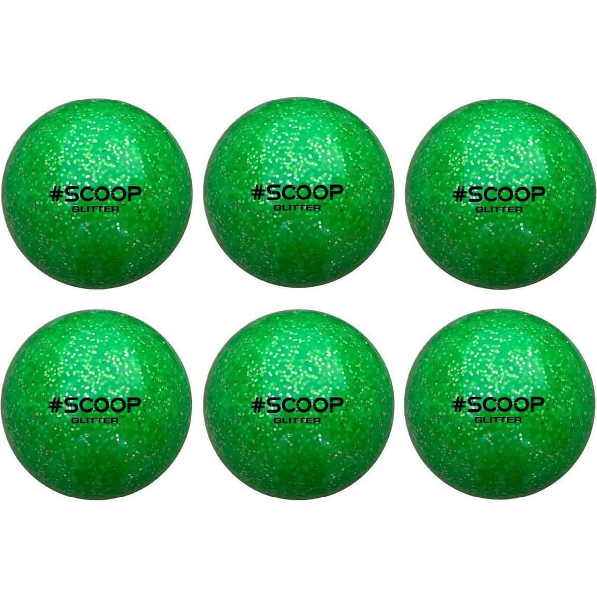 Scoop Astro Hockeybal - Standard - Green Glitter - set van 6
