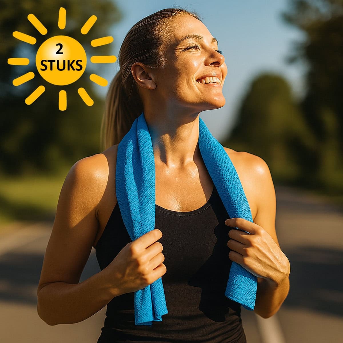 Sorprese Koelhanddoek - 2 Stuks - Lichtblauw - Verkoelende Handdoek