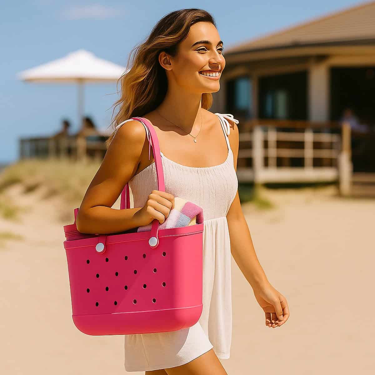 Sorprese Strandtas & Weekendtas - Donkerroze - EVA Waterdicht & Zandproof