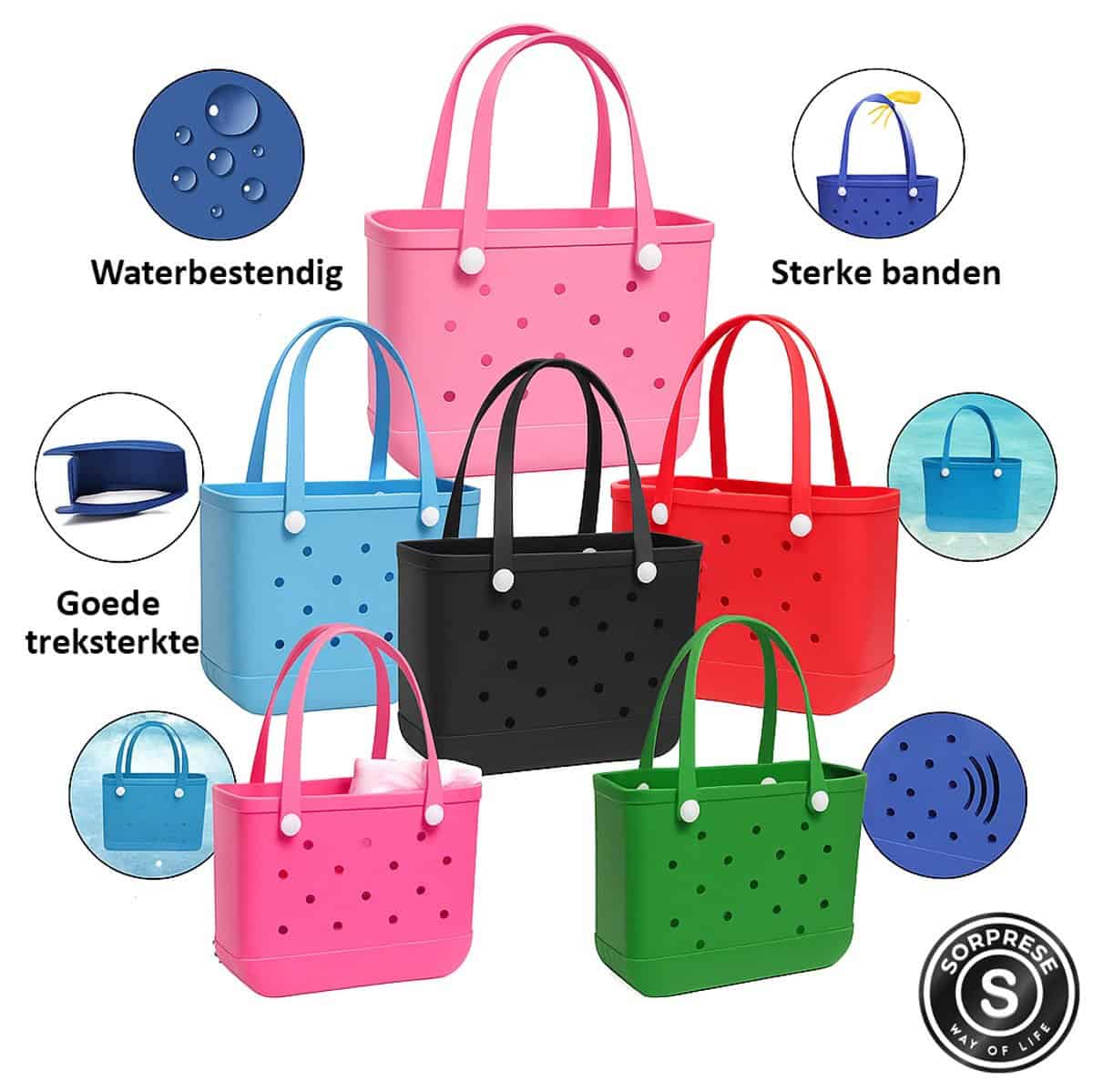 Sorprese Strandtas & Weekendtas XL - Lichtroze - EVA Waterdicht & Zandproof - Afbeelding 4