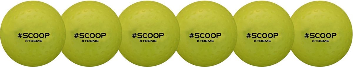 Scoop Xtreme Hockeybal - Geel - Set van 6 Hockeyballen - Afbeelding 2