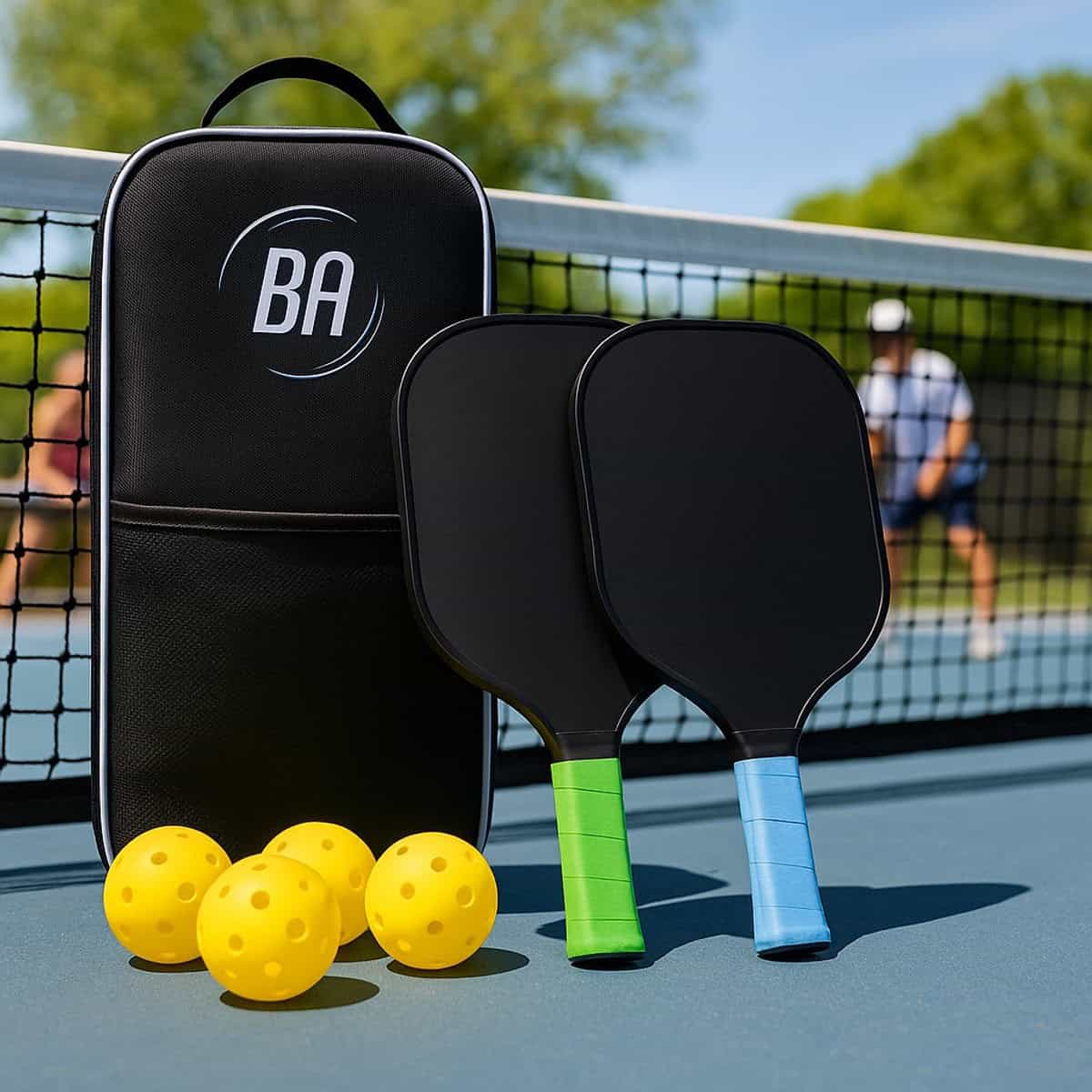 Best Active Pickleball Set - 2 Rackets & 4 Ballen - Groen/Blauw - Afbeelding 3