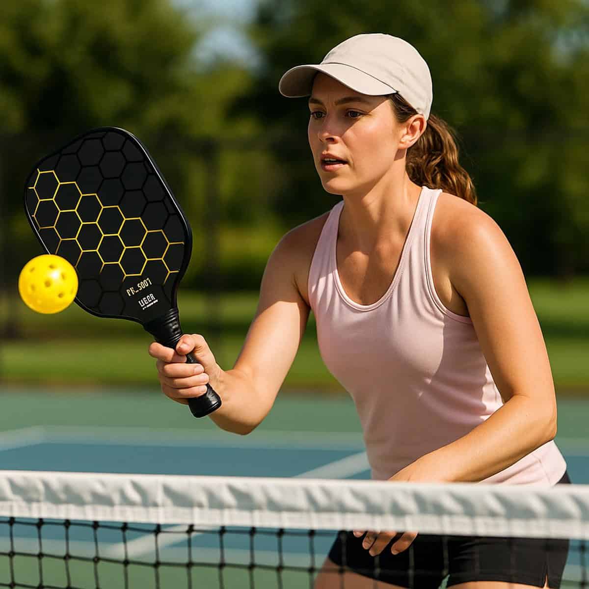 Best Active Pickleball Set - 2 Rackets & 4 Ballen - Carbon Fiberglass - Geel/Groen - Afbeelding 3