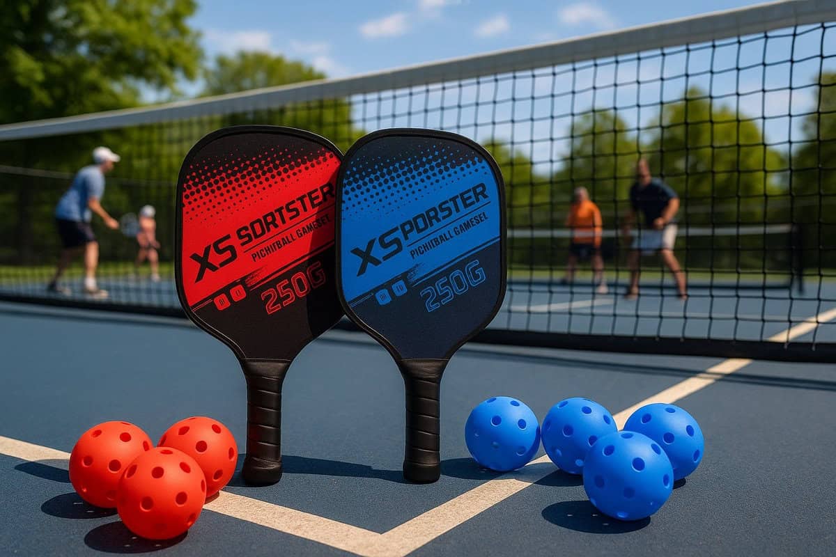 Best Active Pickleball Set - 2 Rackets & 4 Ballen - Rood/Blauw - Afbeelding 2