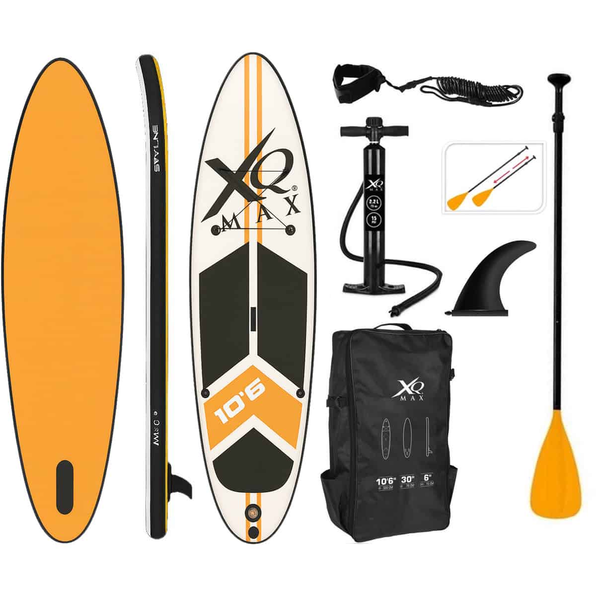XQ Max SUP Board - Opblaasbaar Paddle Board - 320x76x15 cm - Oranje