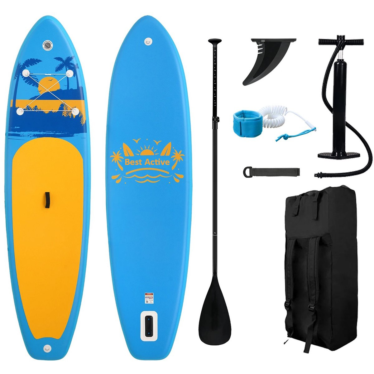Best Active SUP Board XXL - Opblaasbaar Paddle Board - 335x84x15 cm - Blauw