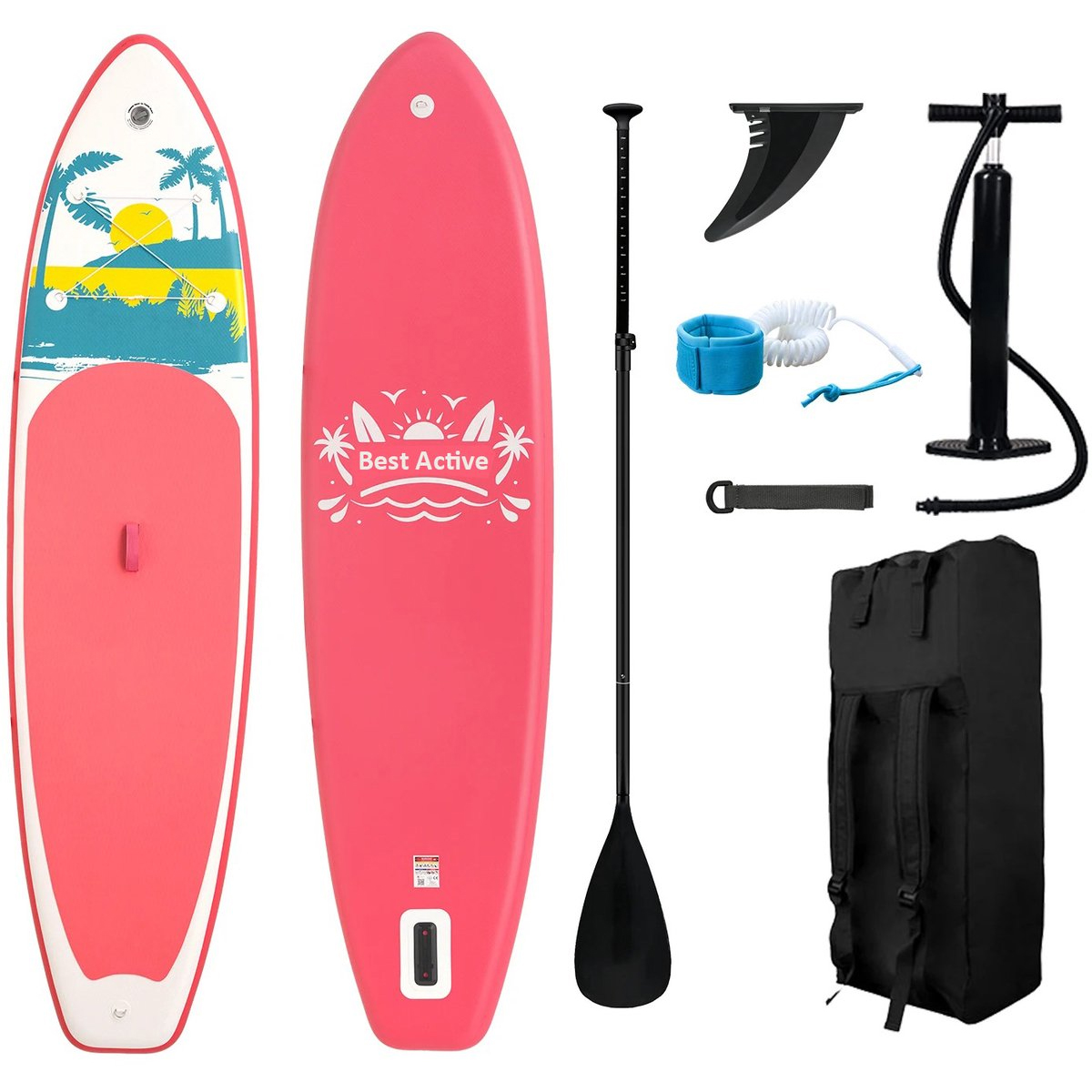 Best Active SUP Board XXL - Opblaasbaar Paddle Board - 335x84x15 cm - Roze