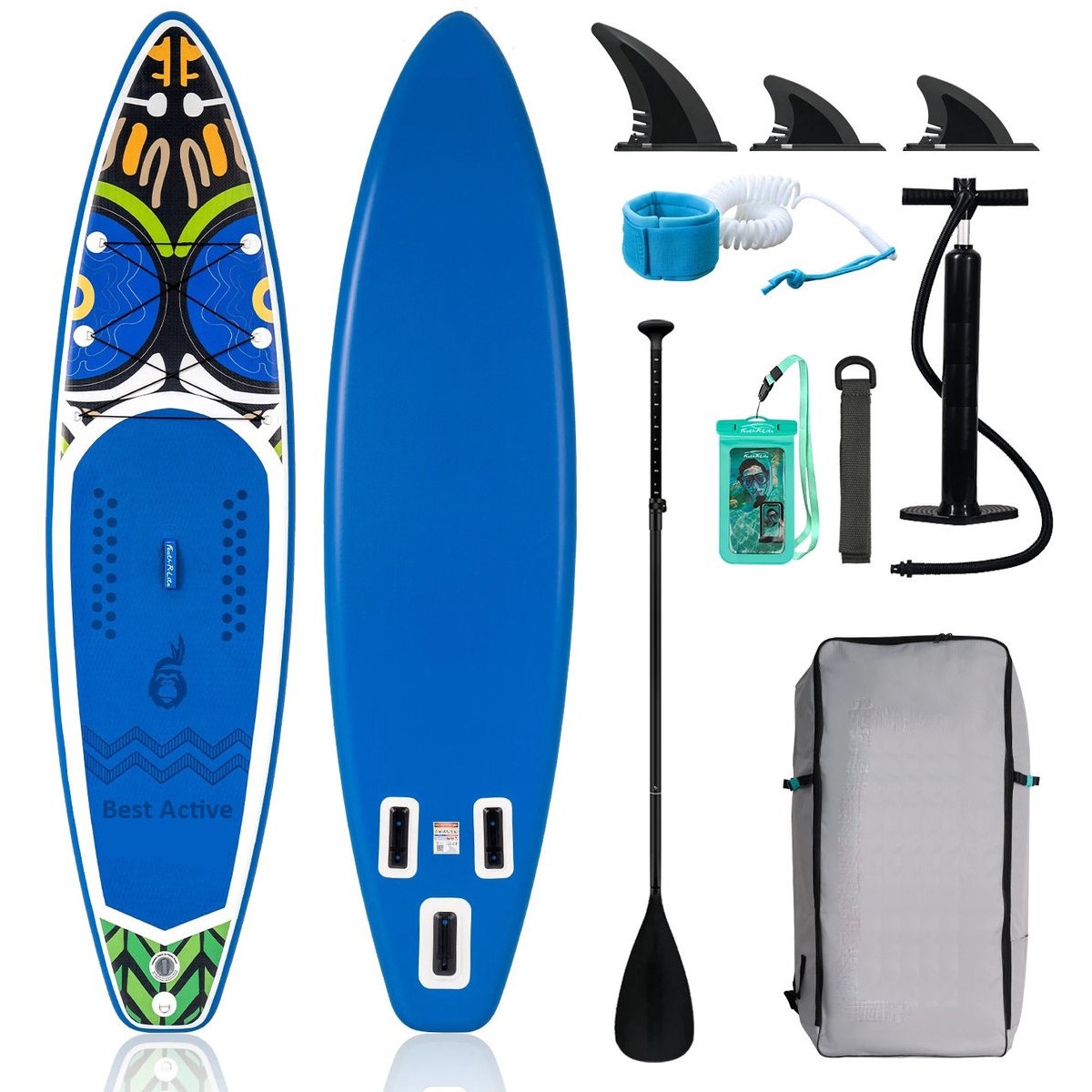 Best Active SUP Board - Opblaasbaar Paddle Board - 350x84x15 cm - Donkerblauw