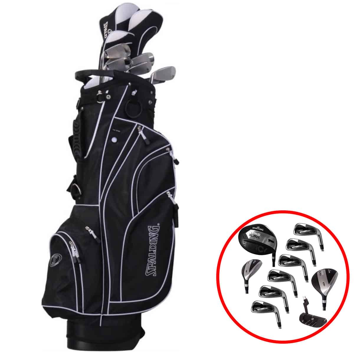 Spalding True Black 14-Delige Golfset +1 Inch (graphite shaft)